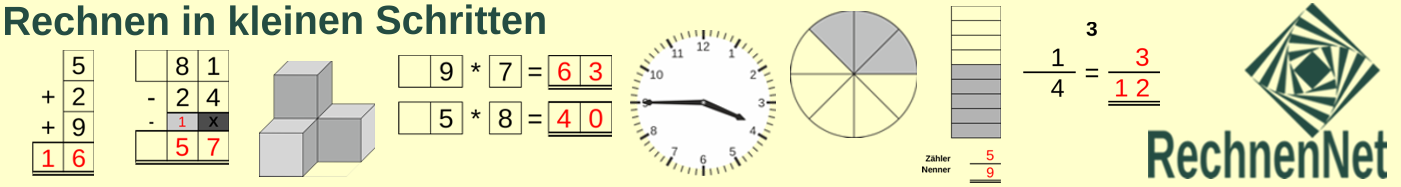RechnenNet Titel - Mathematik - Rechnen in kleinen Schritten