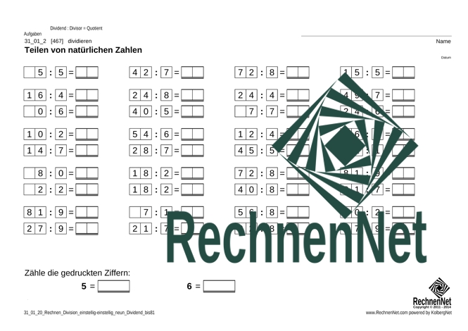 31_01_2 Rechnen Division einstellig-einstellig neun_Dividend_bis81