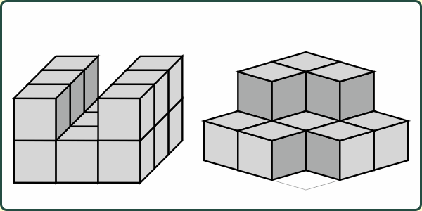 84_32 Geometrie Würfel Bauplan 3x3x2