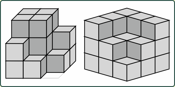 Geometrie Würfel Bauplan 3x3x3