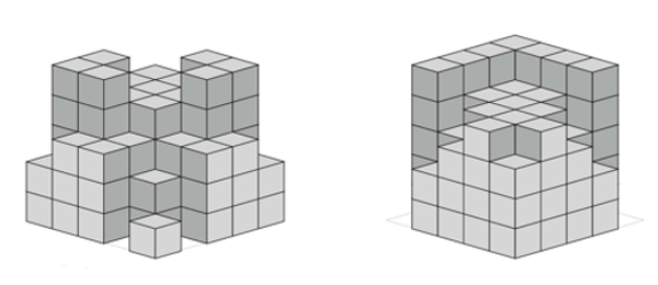 Geometrie Würfel Bauplan 5x5x5