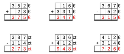 12_23 Addition Subtraktion Cent-Euro dreistellig