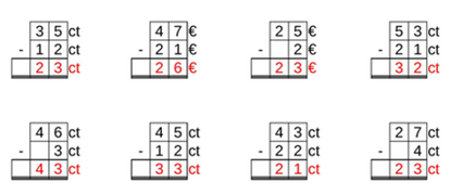 11_22 Subtraktion Cent-Euro zweistellig