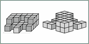 84_52 Geometrie Würfel Bauplan 5x5x2