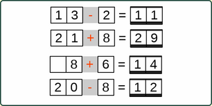 22_22 Addition Subtraktion Rechenzeichen zweistellig